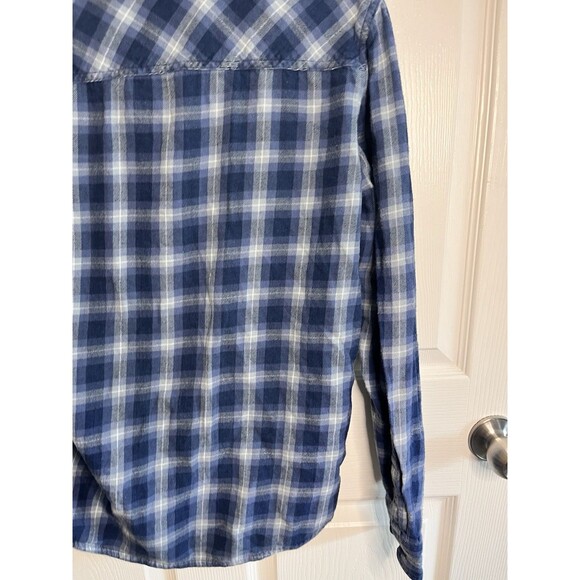 Toad & Co Indigo Flannel LS Shirt Slim Mens Size S Camping Outdoor Gorpcore - Picture 8 of 9